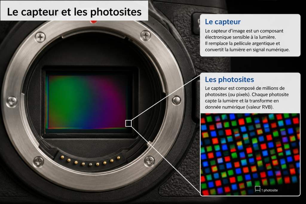 Le capteur et les photosites