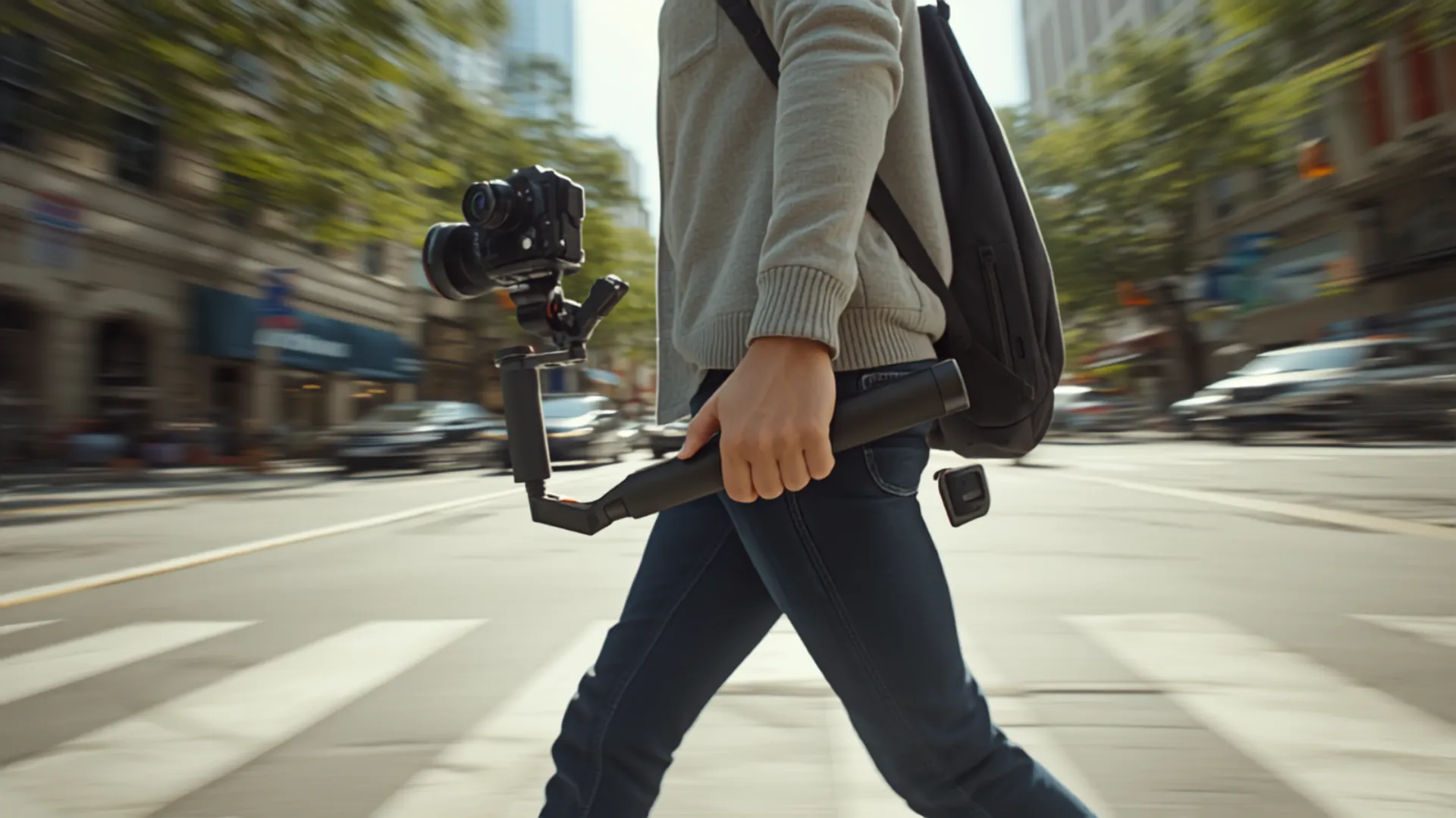 Stabilisateur caméra en cours d'utilisation